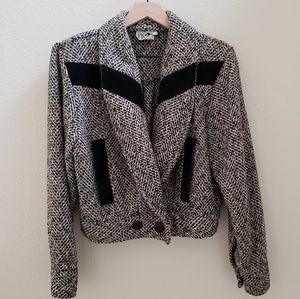 VINTAGE Kristy Cropped Wool Blend Coat Jacket
